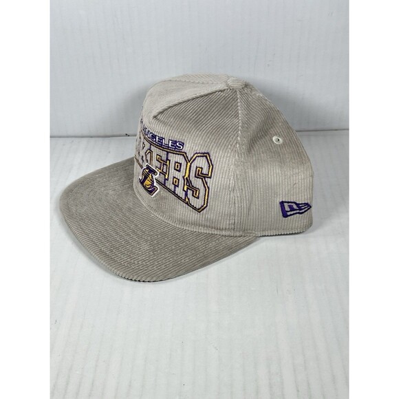 New Era Los Angeles Lakers Corduroy The Golfer Snapback Hat Cap Adjustable Gray - Picture 3 of 5